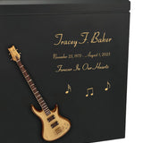 Natural Wood Bass Electric Guitar Wood Adult Cremation Urn - Miniature Guitar - Photo Option