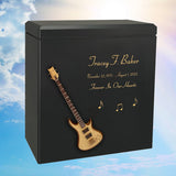 Natural Wood Bass Electric Guitar Wood Adult Cremation Urn - Miniature Guitar - Photo Option