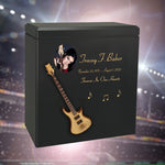 Natural Wood Bass Electric Guitar Wood Adult Cremation Urn - Miniature Guitar - Photo Option