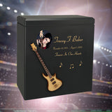 Natural Wood Bass Electric Guitar Wood Adult Cremation Urn - Miniature Guitar - Photo Option
