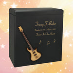 Natural Wood Bass Electric Guitar Wood Adult Cremation Urn - Miniature Guitar - Photo Option
