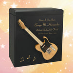Natural Wood Electric Guitar Adult Cremation Urn - Miniature Guitar - Photo Option