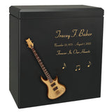 Natural Wood Bass Electric Guitar Wood Adult Cremation Urn - Miniature Guitar - Photo Option