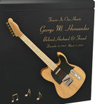 Natural Wood Electric Guitar Adult Cremation Urn - Miniature Guitar - Photo Option