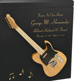 Natural Wood Electric Guitar Adult Cremation Urn - Miniature Guitar - Photo Option