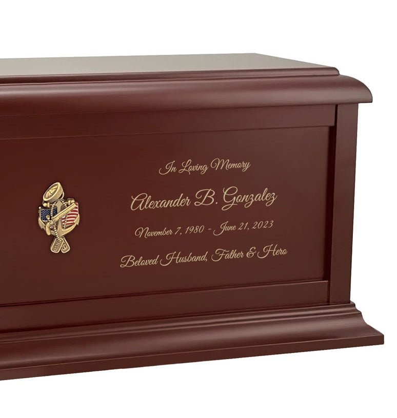 US Navy Anchor Sailor Cremation Urn - Adult Wood Urn