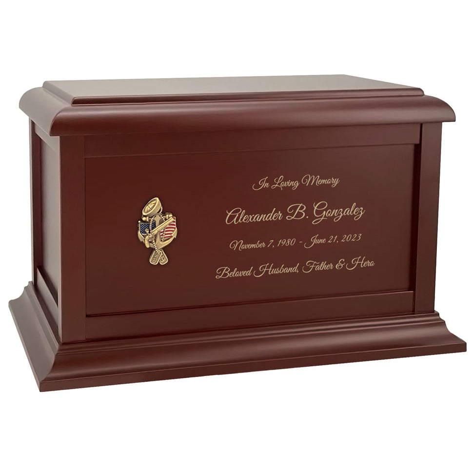 US Navy Anchor Sailor Cremation Urn - Adult Wood Urn