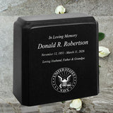 United States Navy Cultured Marble Niche Cremation Urn - 12 Color Choices - Vault Option