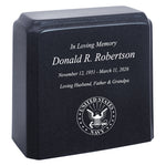 United States Navy Cultured Marble Niche Cremation Urn - 12 Color Choices - Vault Option
