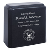 United States Navy Cultured Marble Niche Cremation Urn - 12 Color Choices - Vault Option
