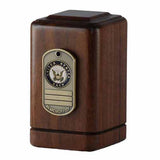 US Navy Dog Tag Keepsake Urn - Small Wooden Urn
