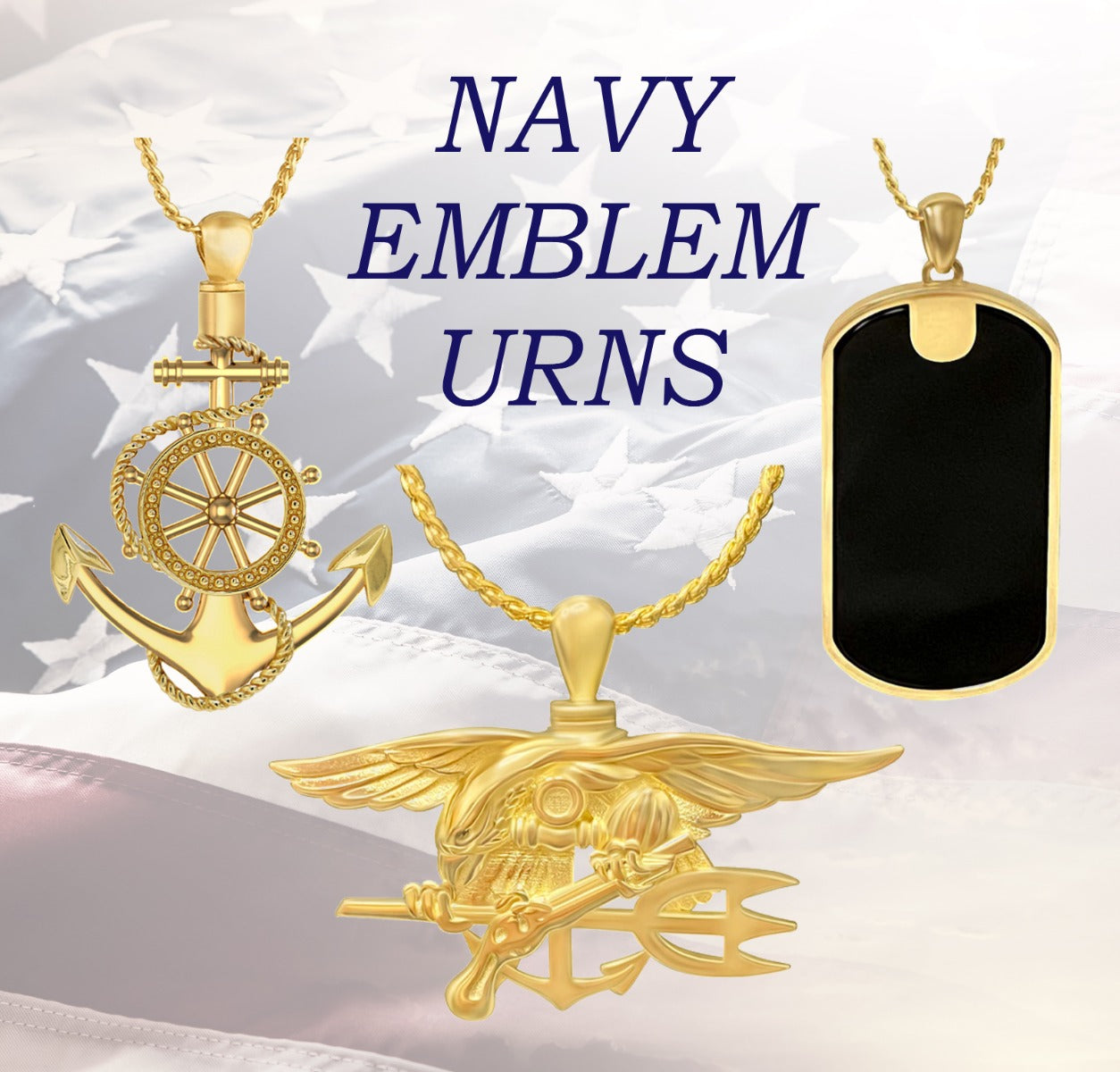 Navy Seal Trident 10KT or 14KT Gold Cremation Jewelry Urn - SHIPS NOW