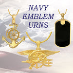 Navy Seal Trident 10KT or 14KT Gold Cremation Jewelry Urn - SHIPS NOW