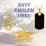 Navy Seal Trident 10KT or 14KT Gold Cremation Jewelry Urn - SHIPS NOW