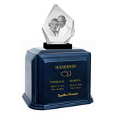 Monarch Companion Blue Marble 3D Diamond Crystal Urn - For Two