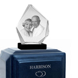 Monarch Companion Blue Marble 3D Diamond Crystal Urn - For Two