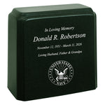 United States Navy Cultured Marble Niche Cremation Urn - 12 Color Choices - Vault Option