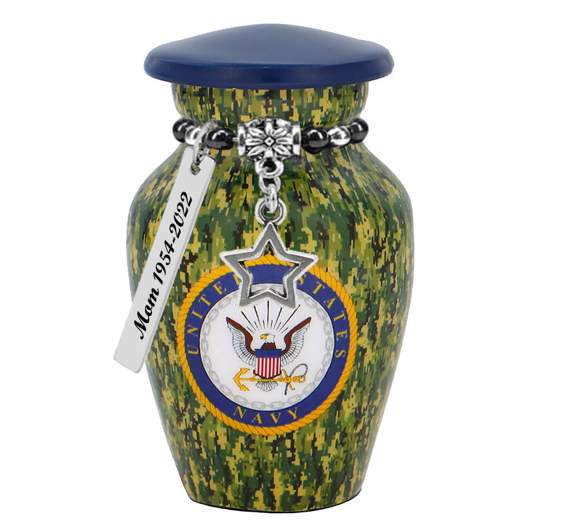 US Navy Camouflage Mini Urn - Love Charms® Option