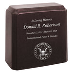 United States Navy Cultured Marble Niche Cremation Urn - 12 Color Choices - Vault Option