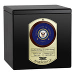 Military Branches of Service Companion Black Dog Tag Urn - Purple Heart - Vault Option