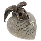 Angel Weeping on My Heart Adult Cremation Urn - Free Engraved Heart Plate