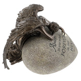 Angel Weeping on My Heart Adult Cremation Urn - Free Engraved Heart Plate