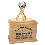 Photo Baseball Oak Youth Cremation Urn - Unique Baseball Bats Stand