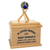 Photo Baseball Oak Youth Cremation Urn - Unique Baseball Bats Stand