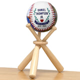 Photo Baseball Oak Youth Cremation Urn - Unique Baseball Bats Stand