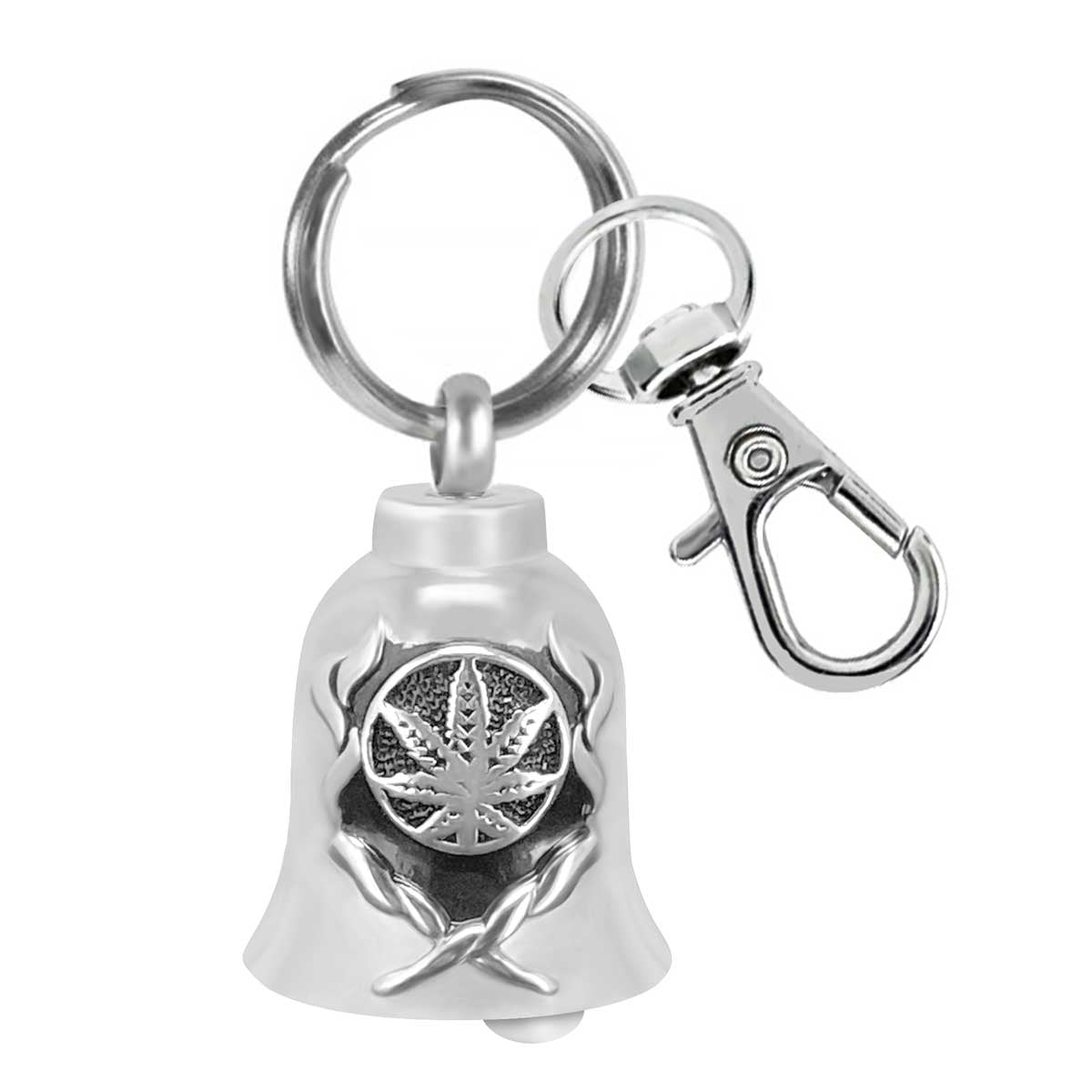 Marijuana Smokin Motorcycle Bell Key Chain Ash Urn - Engraving Available