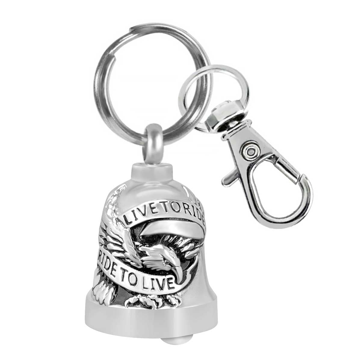 Live To Ride - Ride To Live Motorcycle Bell Key Chain Ash Urn - Engraving Available