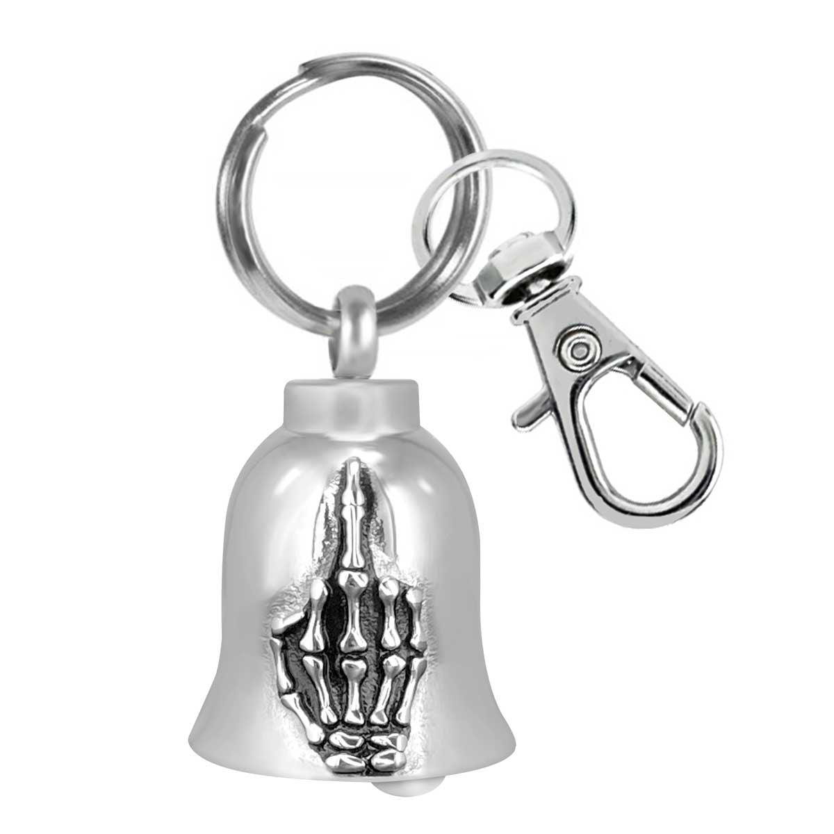 Finger Motorcycle Bell Key Chain Ash Urn - Engraving Available