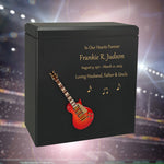 Cherry Red Electric Guitar Wood Adult Cremation Urn - Miniature Guitar - Photo Option