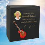 Cherry Red Electric Guitar Wood Adult Cremation Urn - Miniature Guitar - Photo Option