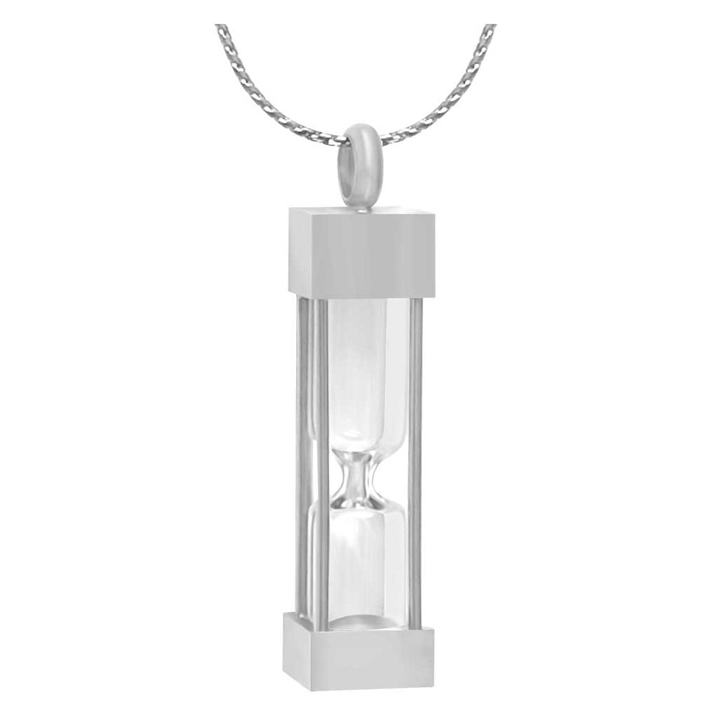 Hourglass Square Necklace Ash Urn - Love Charms® Option - Ash Holder - Custom Engraving
