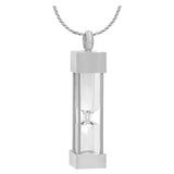 Hourglass Square Necklace Ash Urn - Love Charms® Option - Ash Holder - Custom Engraving