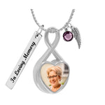 Color Photo Infinity Heart Jewelry Urn Pendant - Love Charms® Option 