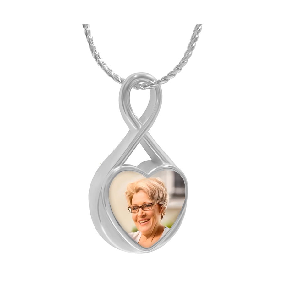 Color Photo Infinity Heart Jewelry Urn Pendant 