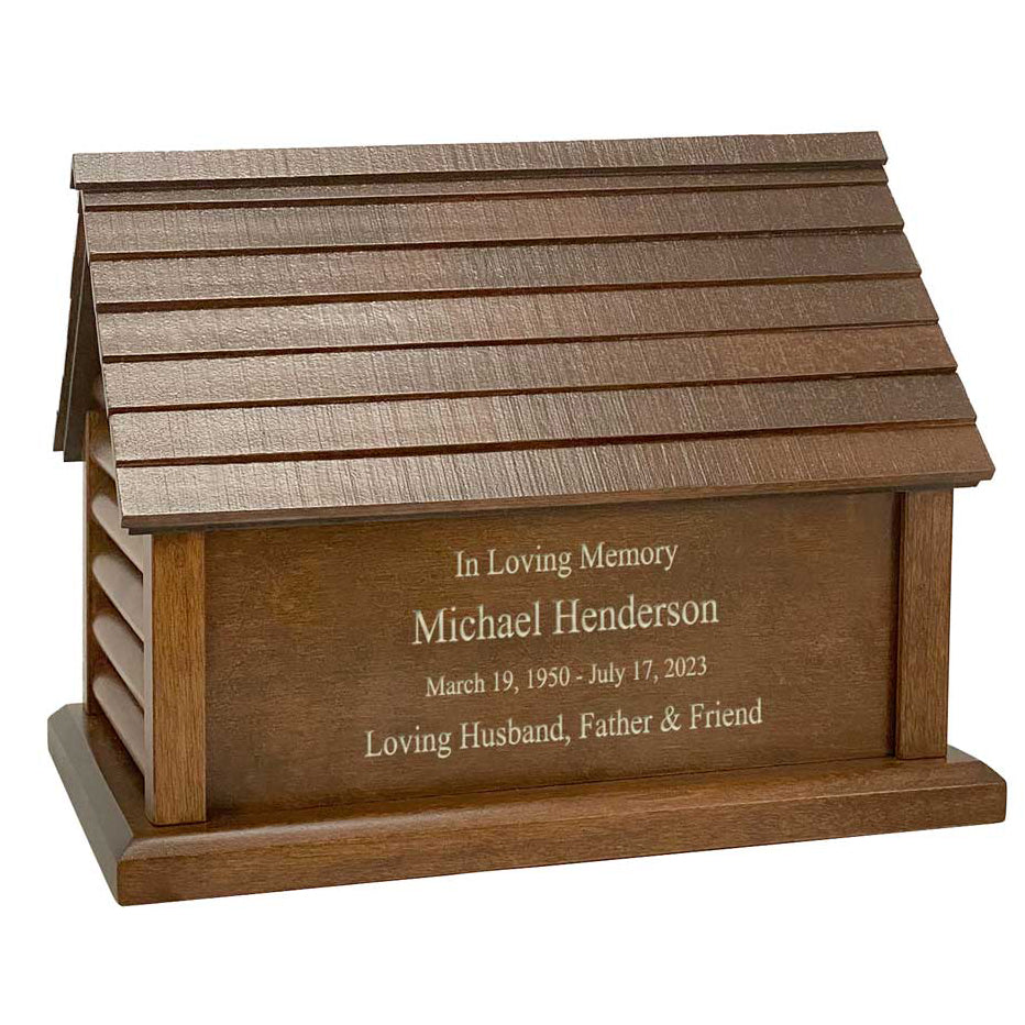 Log Cabin Cremation Adult Urn
