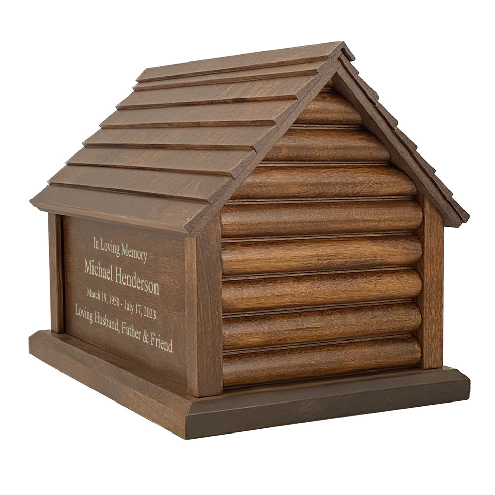 Log Cabin Cremation Adult Urn