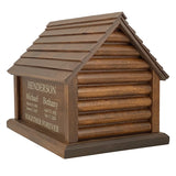 Log Cabin Companion Urn For Two People - Unique Country Urn - Vault Option