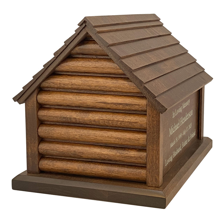 Log Cabin Cremation Adult Urn