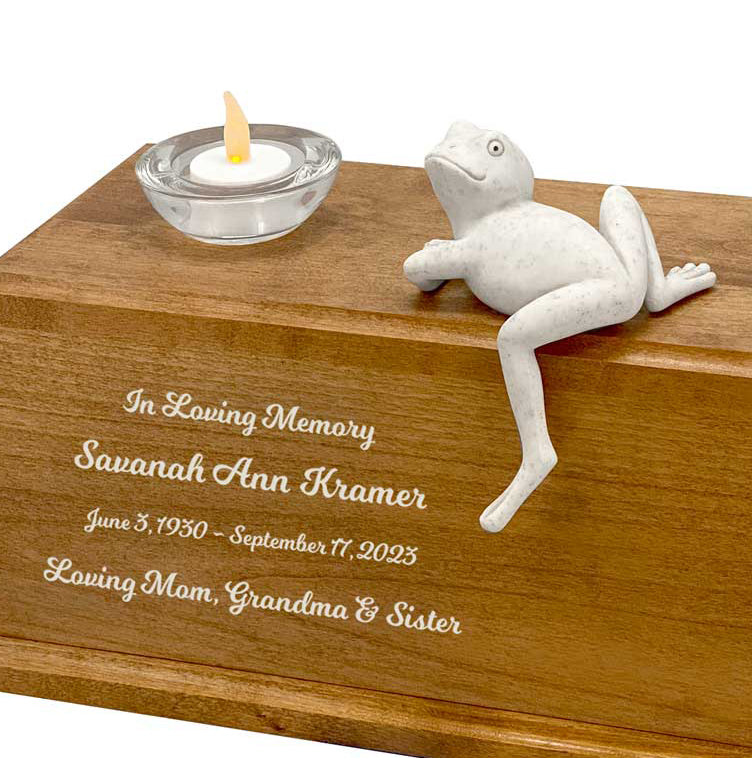 Whimsical Frog Adult Cremation Urn
