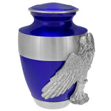 Wings of an Angel Band Blue Adult Urn - Pro Laser Engraving - Burial Vault Option