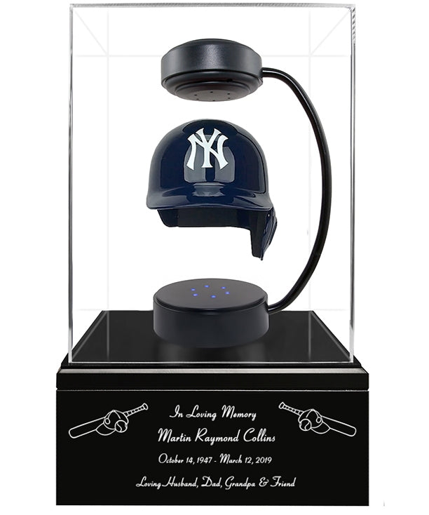 Baseball Cremation Urn & New York Yankees Hover Helmet Décor