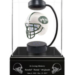 Football Cremation Urn & New York Jets Hover Helmet Décor - Free Engraving