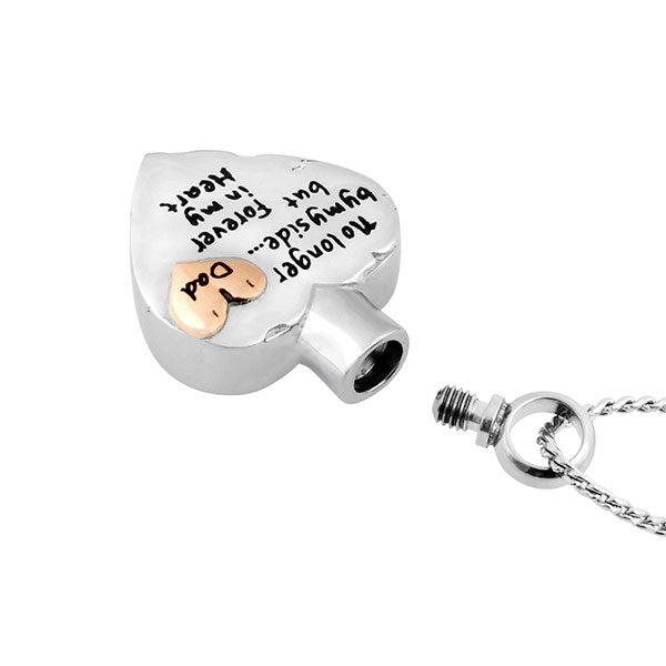 Dad No Longer By My Side Jewelry Urn - Love Charms Option