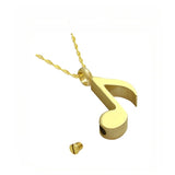 Music Note Quaver Gold Pendant Ash Urn - Love Charms Option