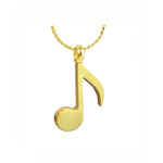 Music Note Quaver Gold Pendant Ash Urn - Love Charms Option
