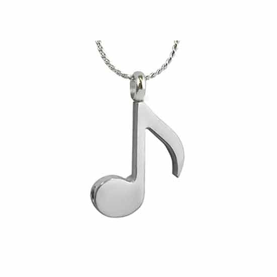 Music Note Quaver Pendant Ash Urn - Love Charms Option